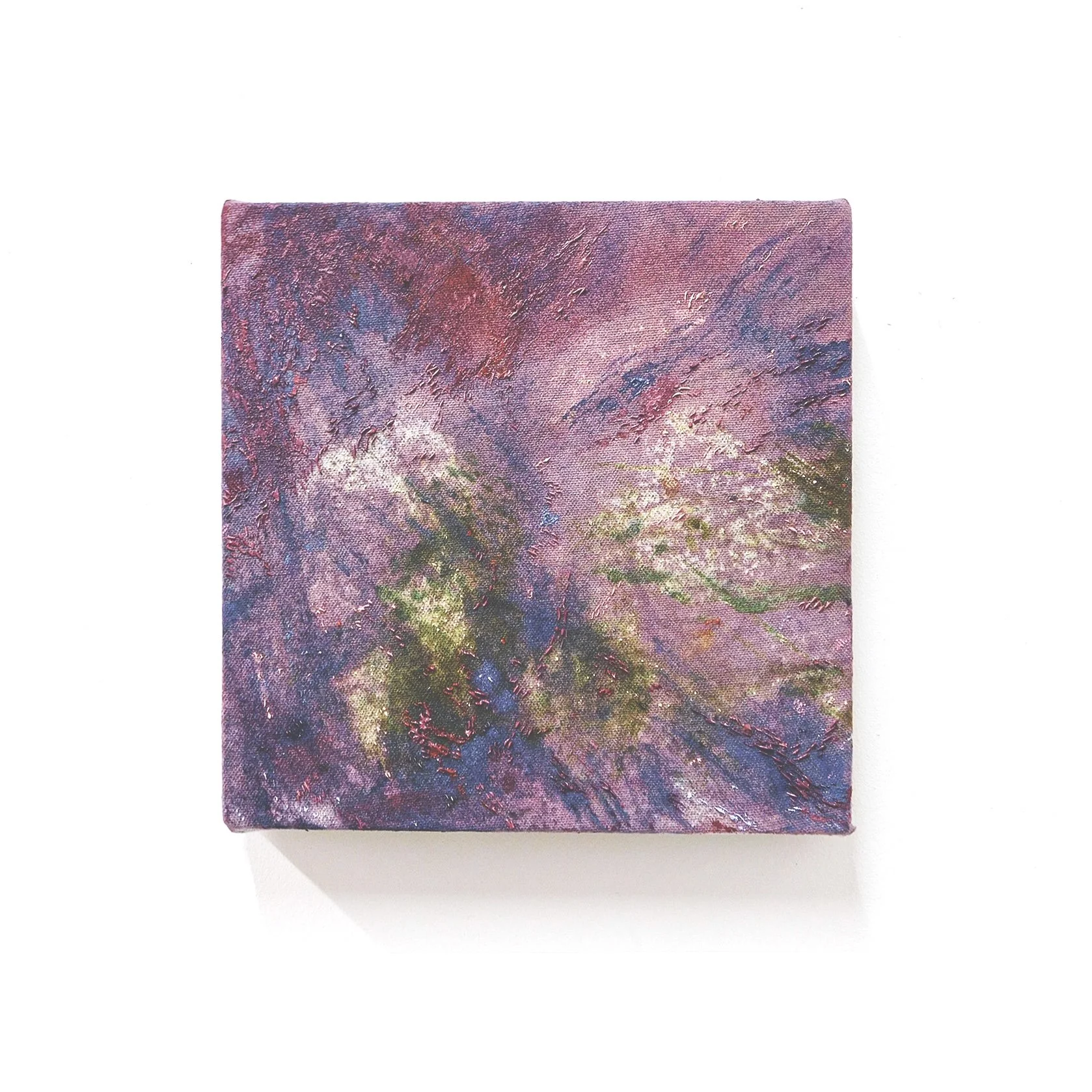 'Clootie Well' oil and dye on canvas, 15 x 15cm