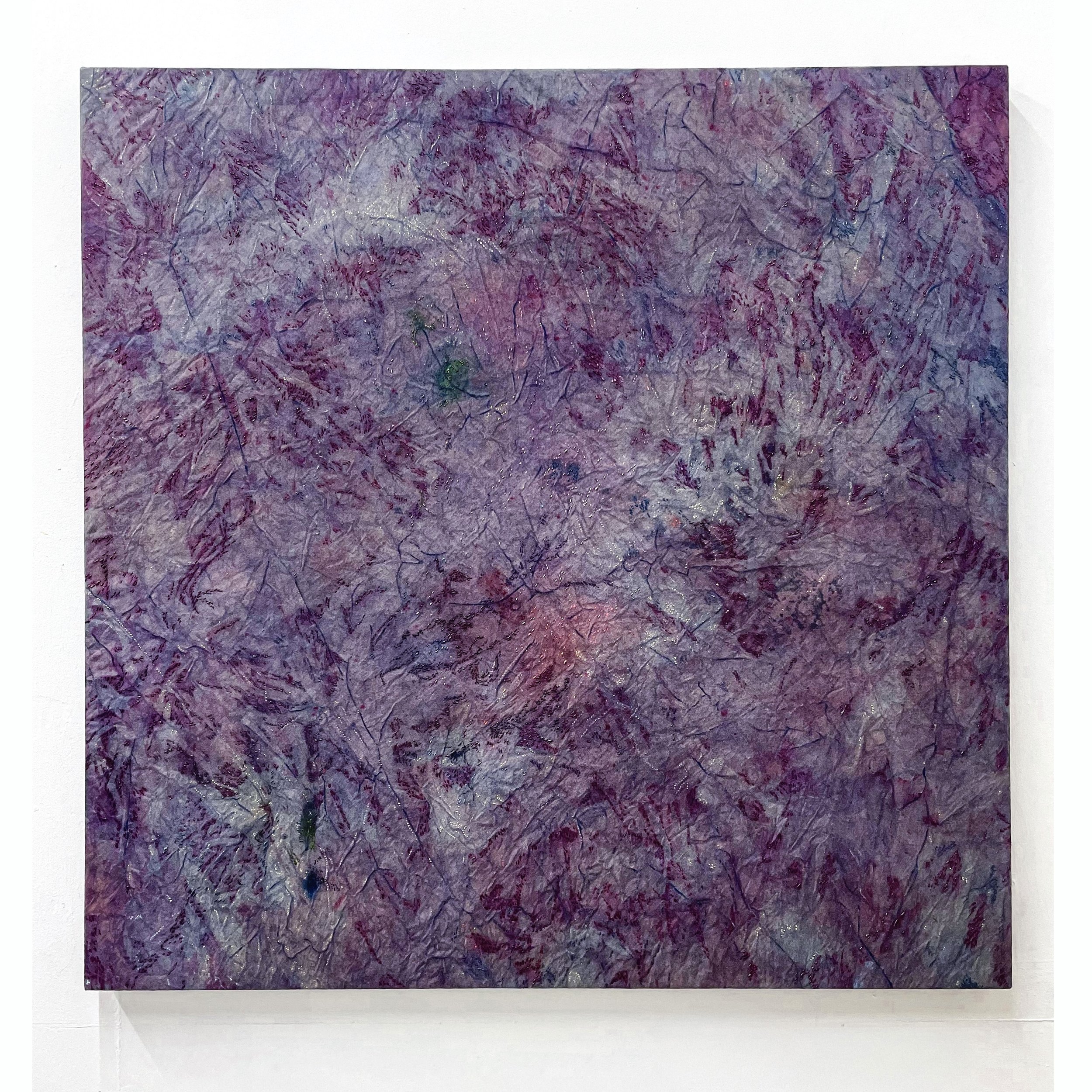 'Fàire' oil, dye and bleach on canvas, 100 x 100cm