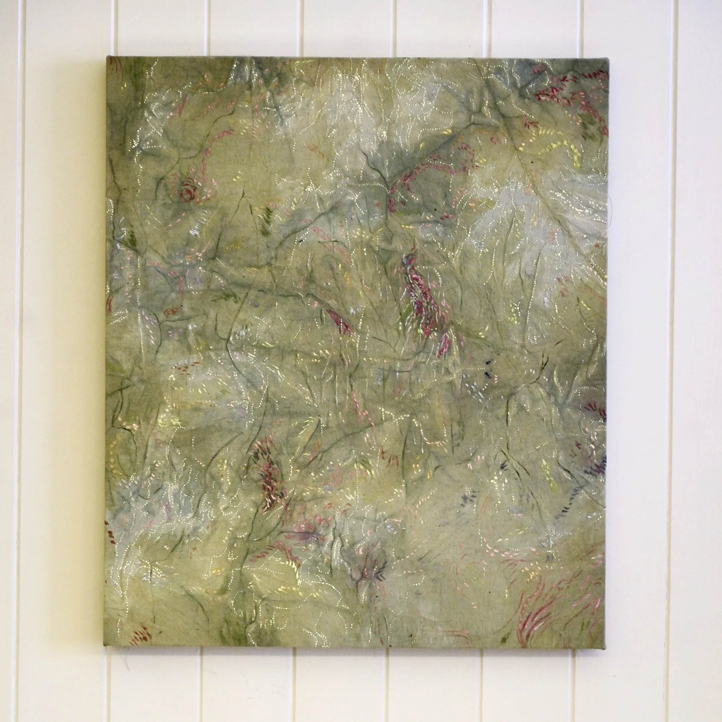 'Tha Sàmhchair Annad' seaweed dye, oil on canvas, 60 x 50cm