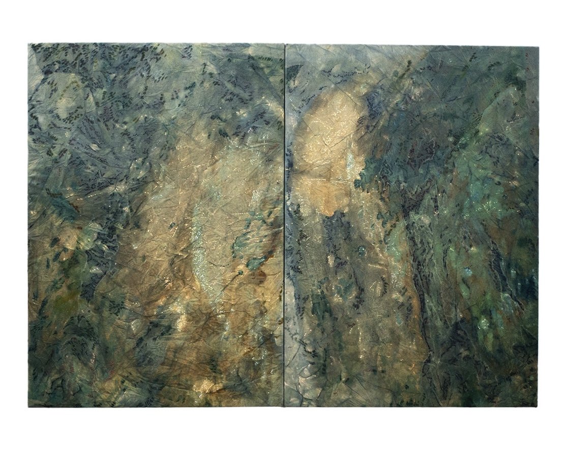 'Siddhartha's River' diptych, oil on canvas, 100 x 140cm