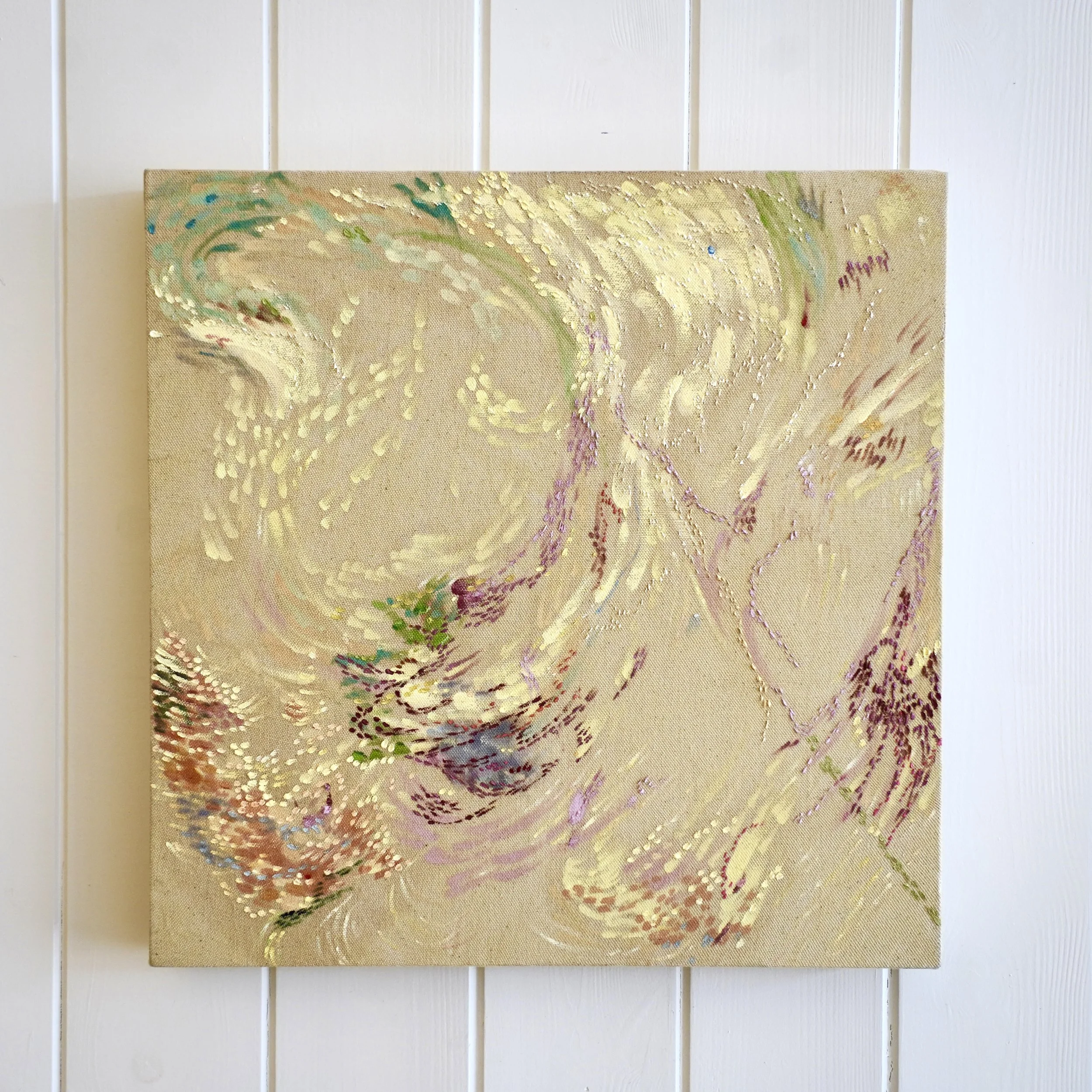 'Buttermere Furze' gorse dye, oil on canvas, 40 x 40cm