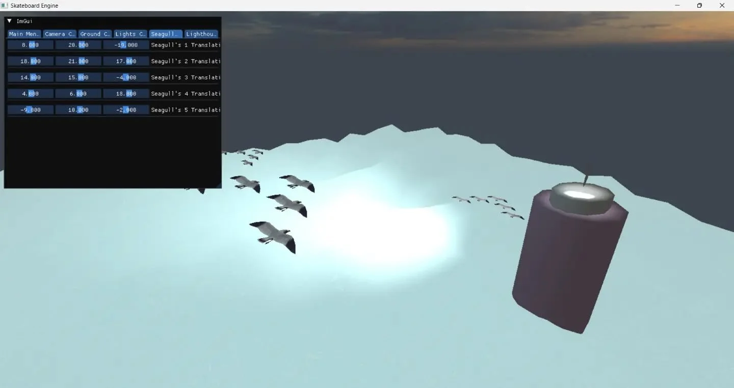My scene from CMP203 was a little rudimentary but allowed me to focus more on learning about some of the graphics pipeline and experimenting with imgui