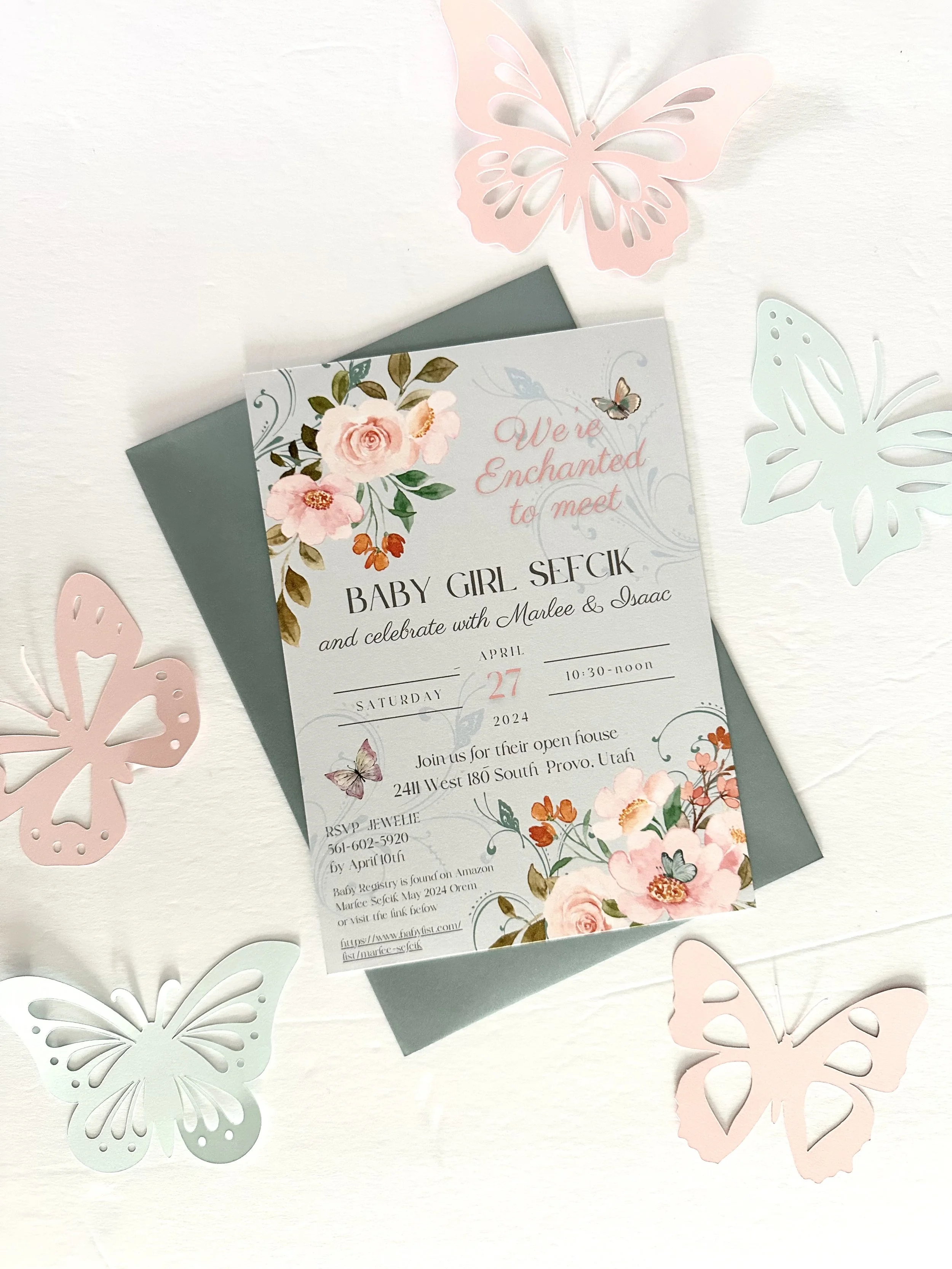 Enchanted to Meet You Baby Shower Invitation