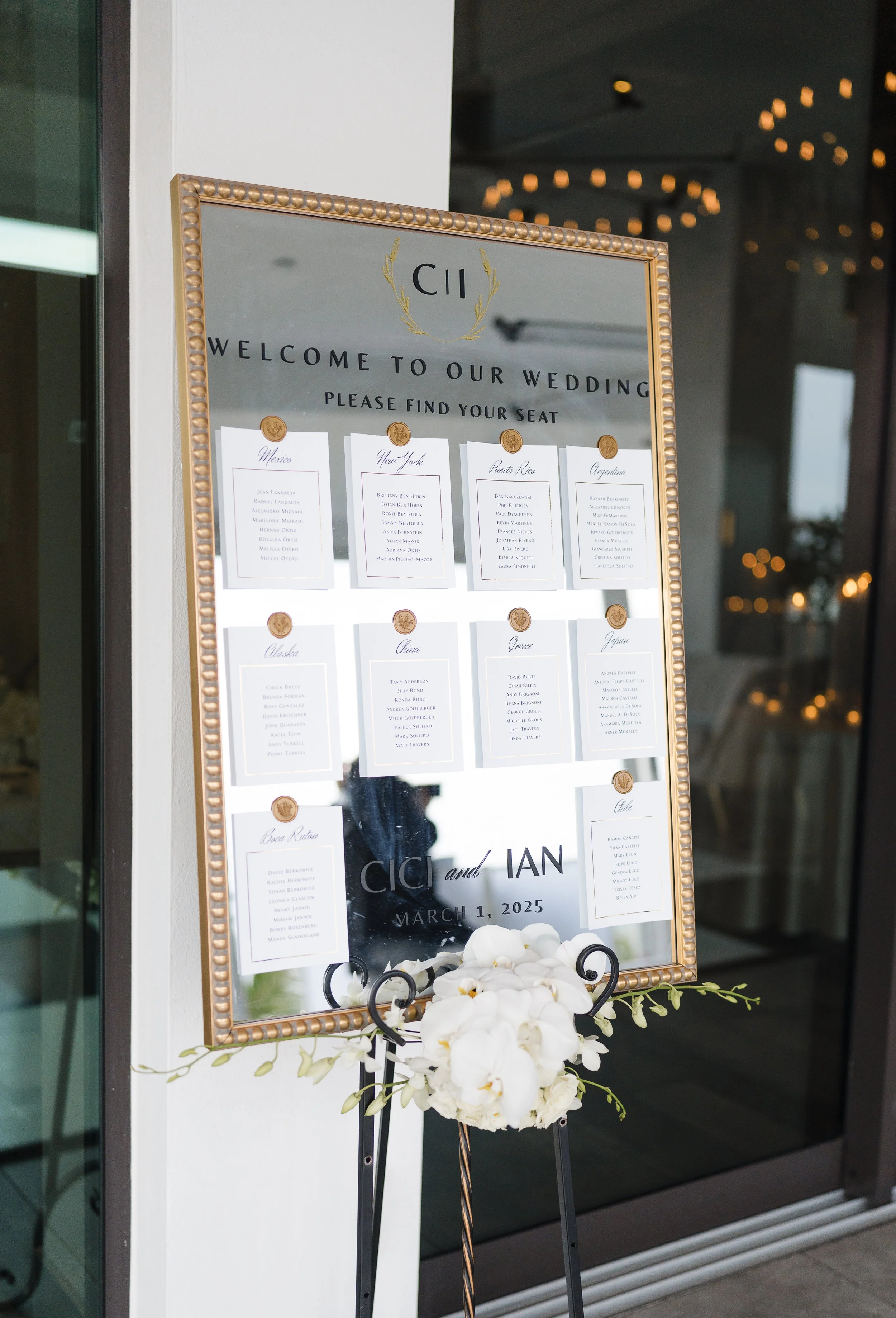 mirror seating chart cards