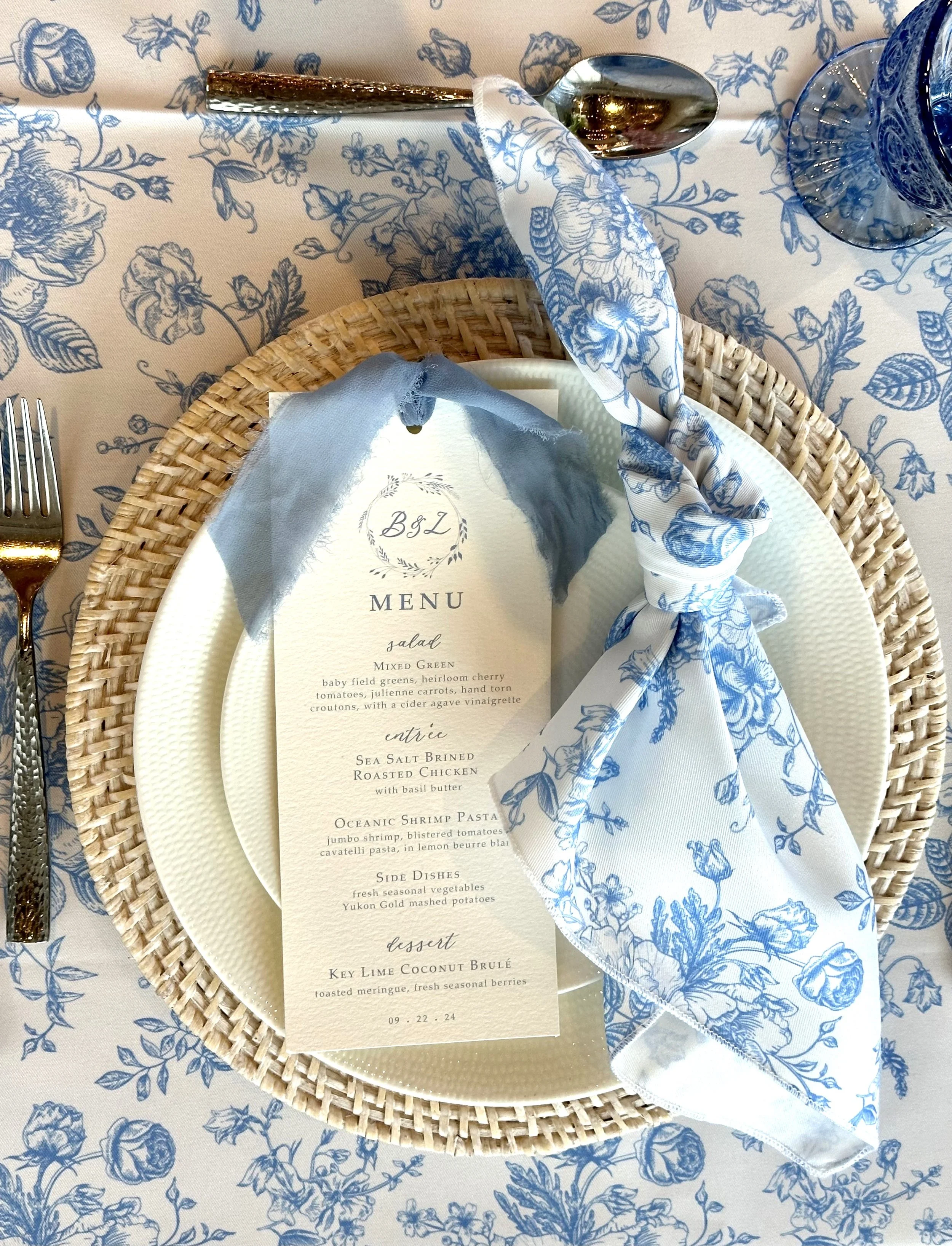 menu blue ribbon