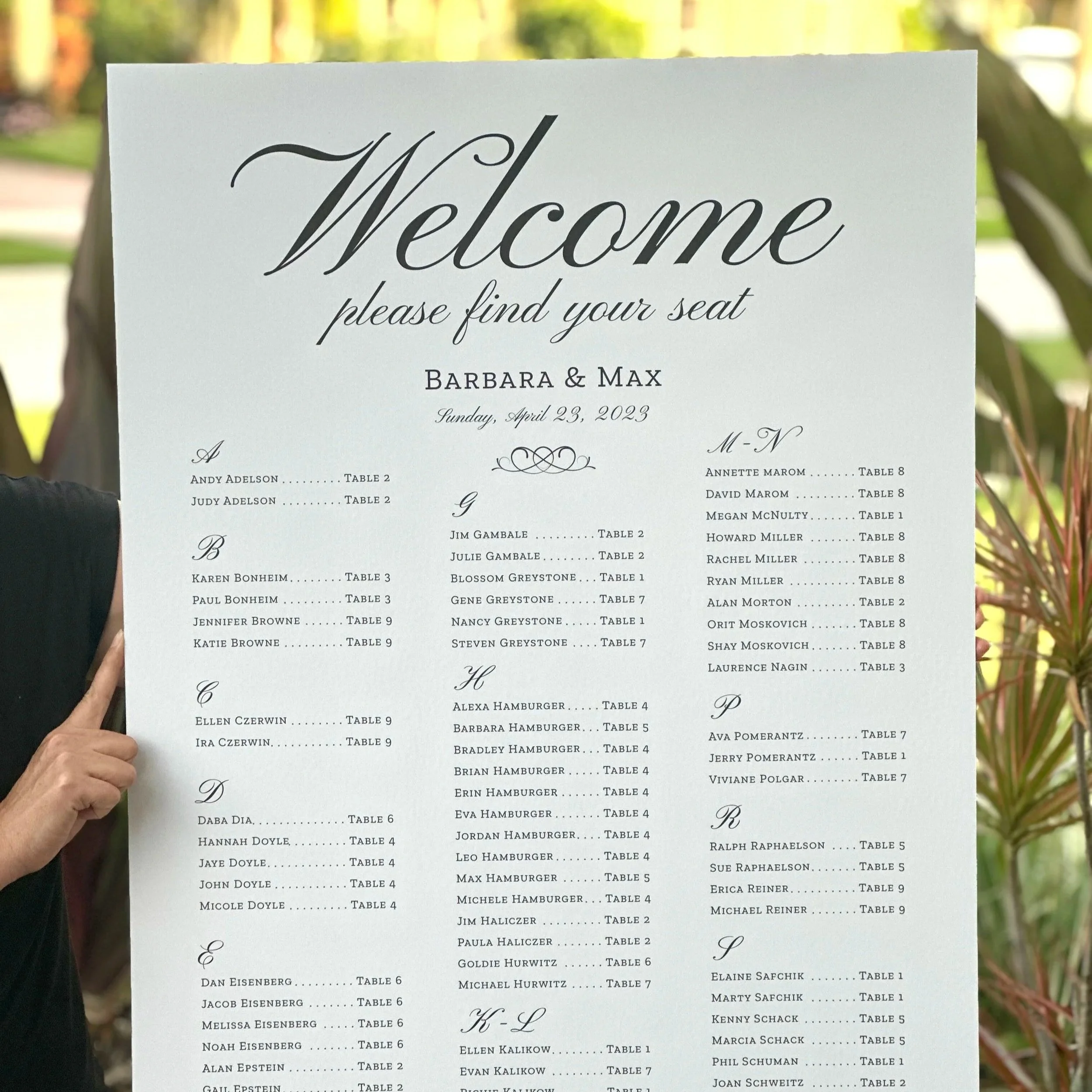 seating chart