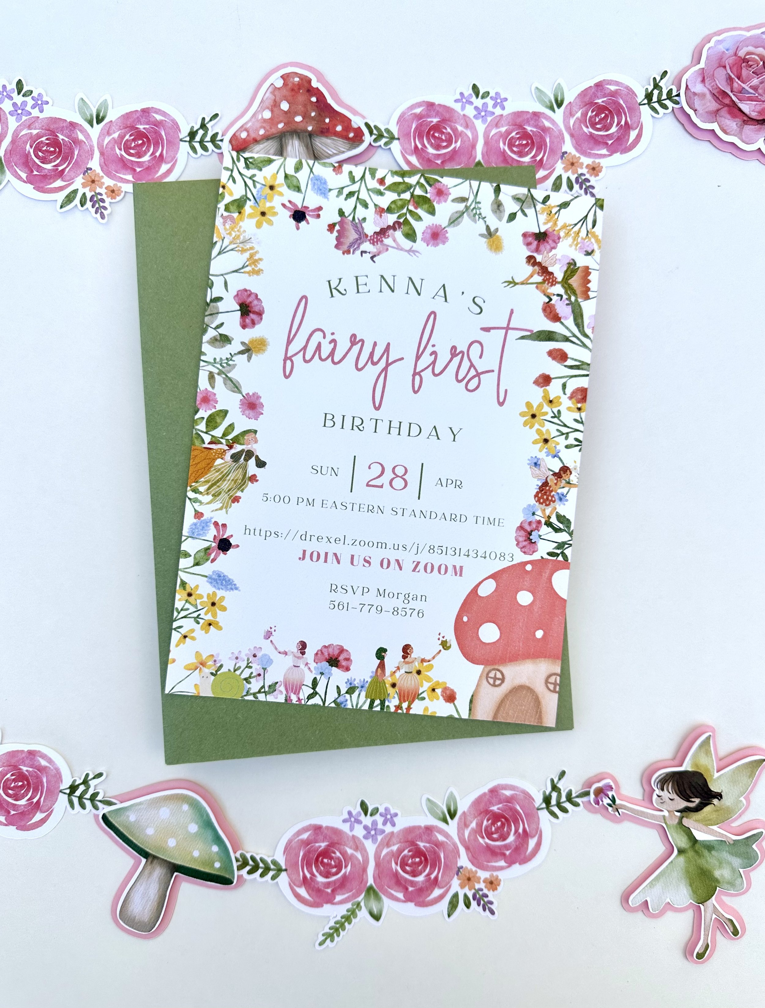 Fairy First Birthday Invitation