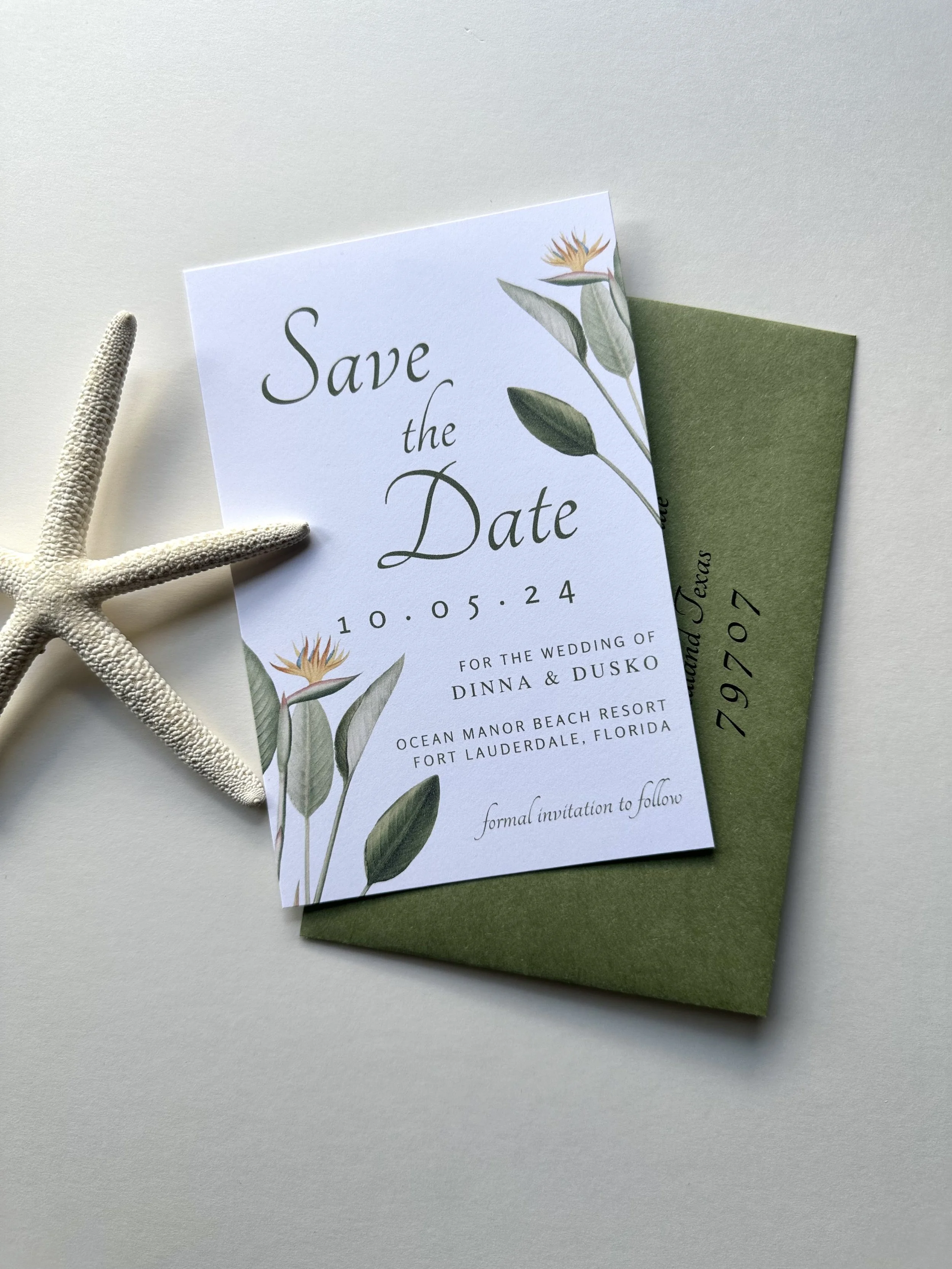bird of paradise save the date