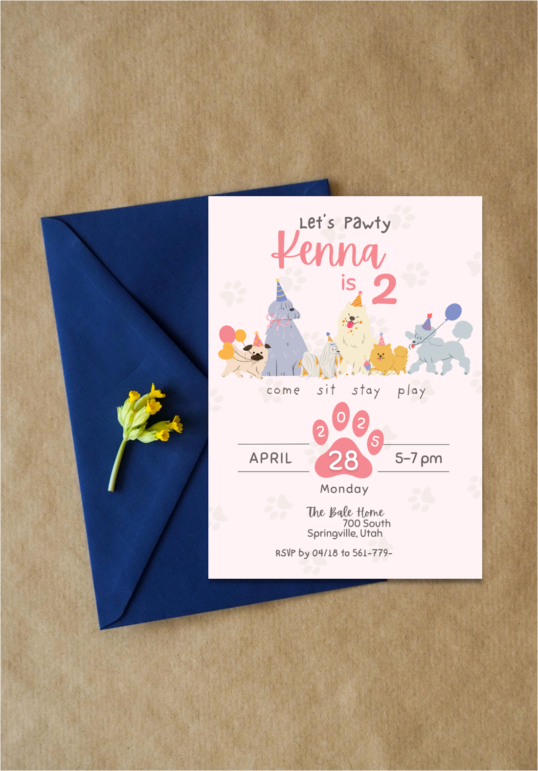Let's Pawty Birthday Invitation