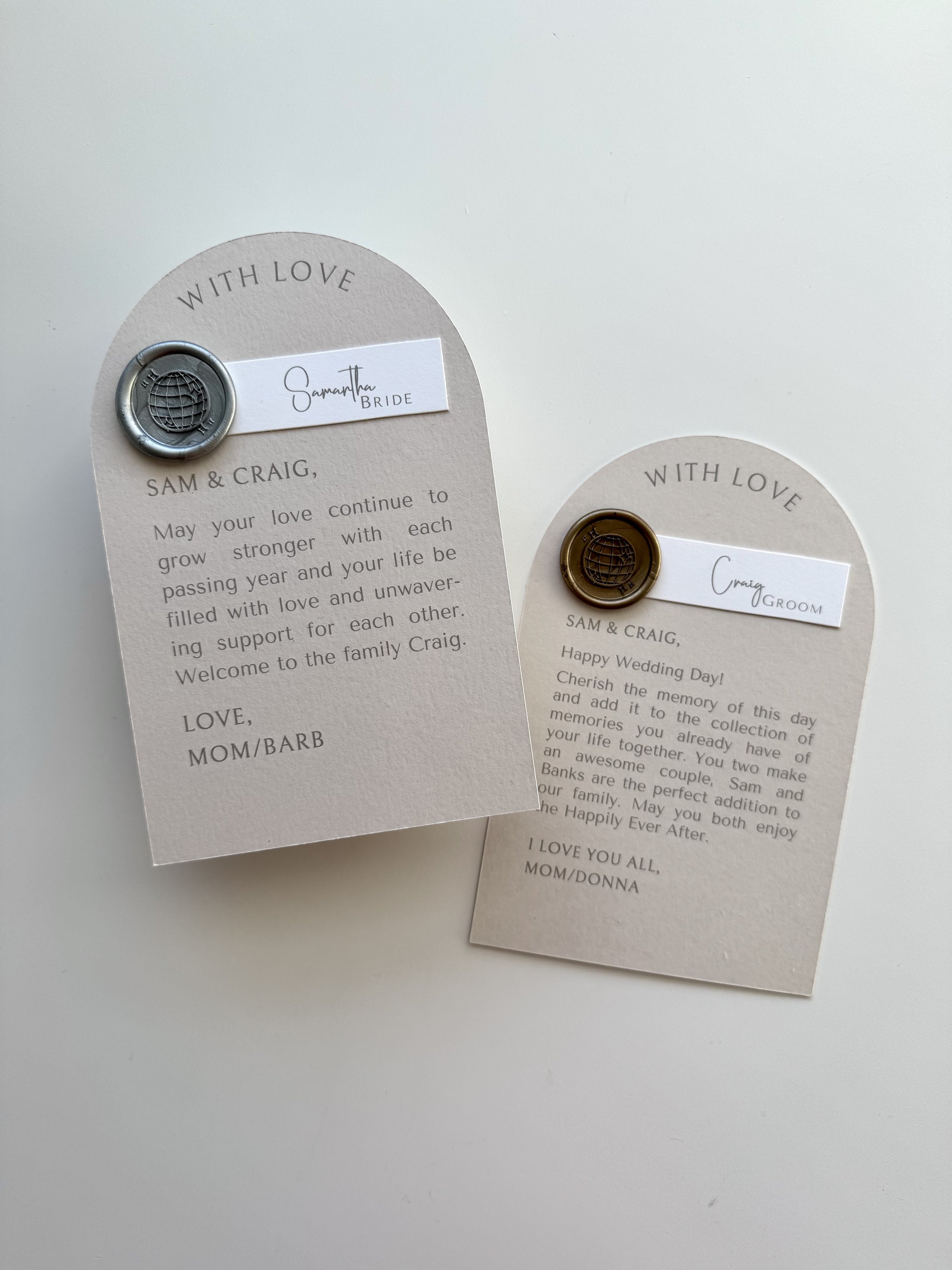 arched thank you card place card