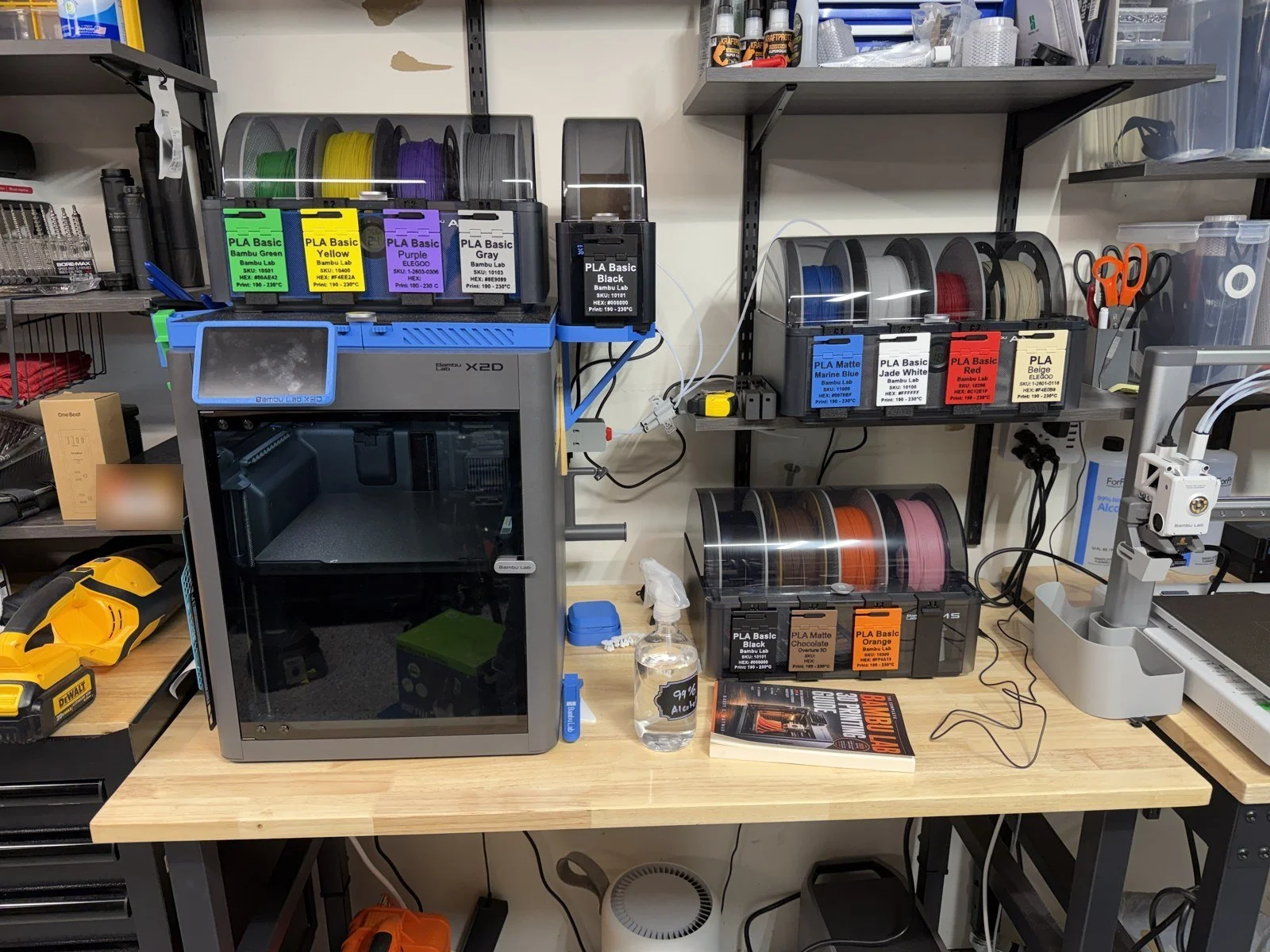 Bambu Lab X2D with AMS units
