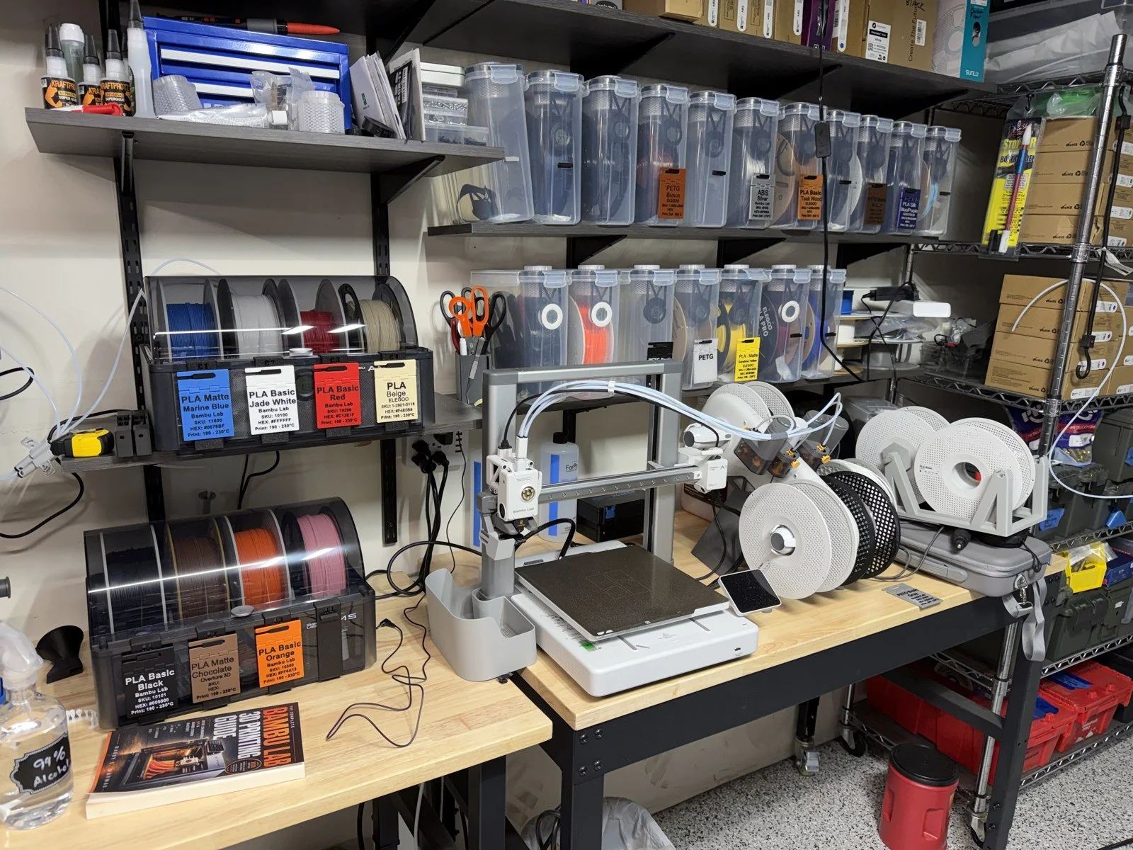 Bambu Lab A1 with AMS Lite and the filament wall