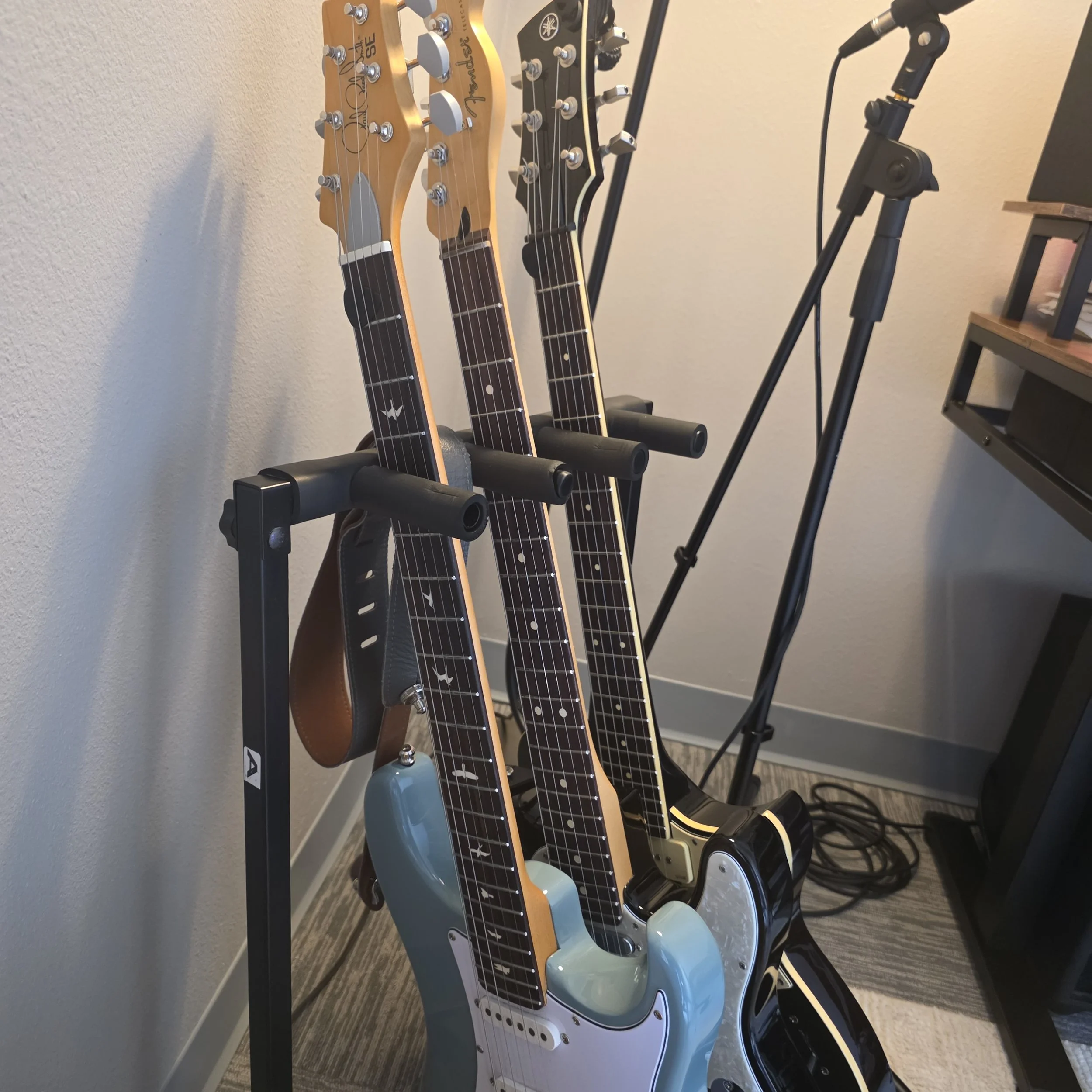 Studio guitars - PRS Silver Sky, Fender Telecaster, Yamaha Revstar