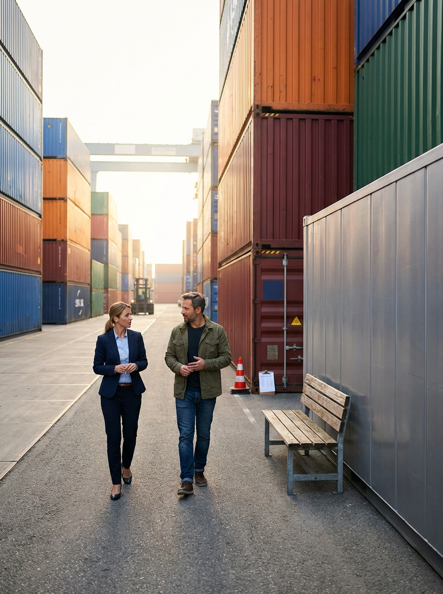 International trade and import export logistics with shipping containers and global business operations.