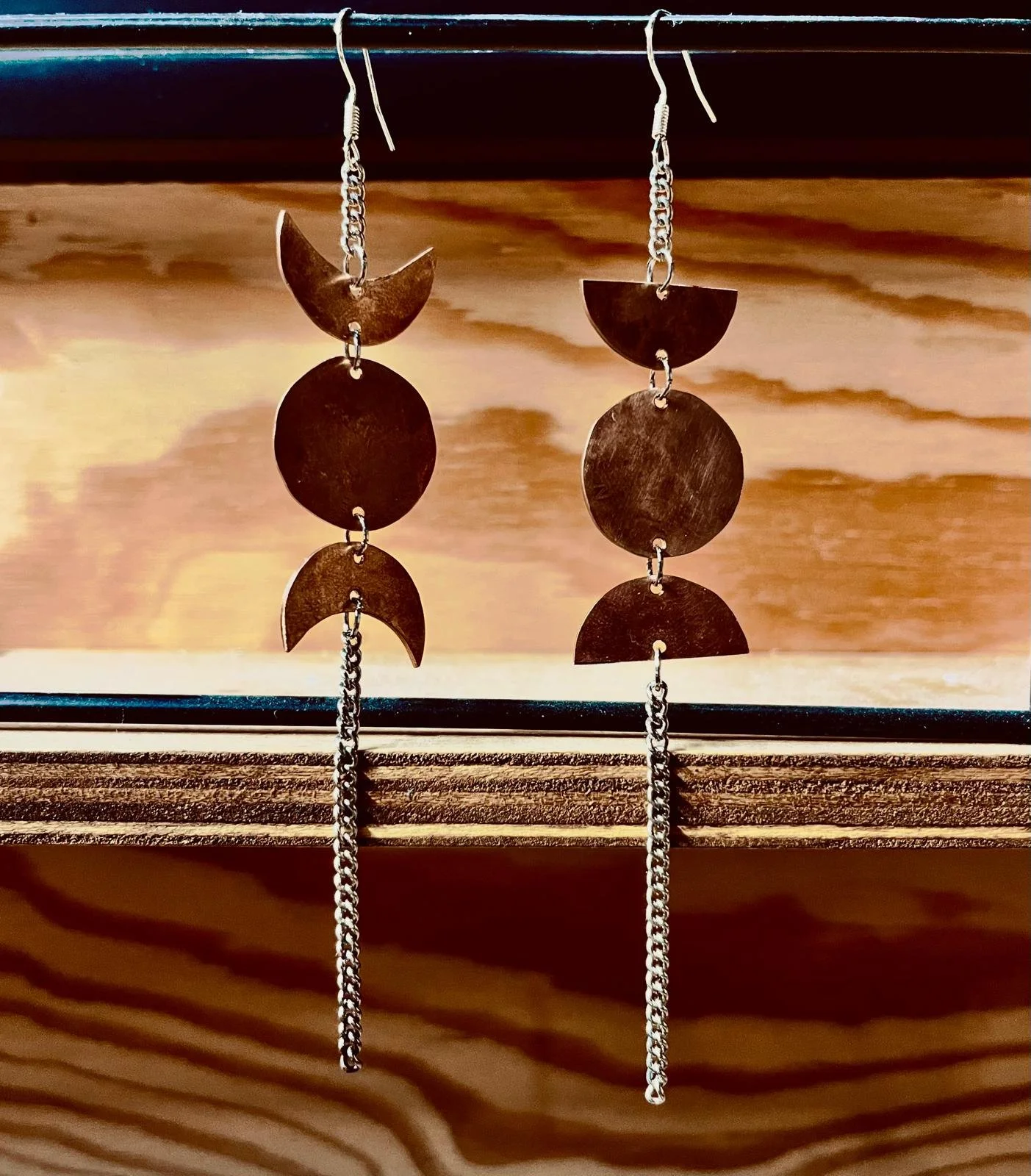 Copper Moon Phase Earrings