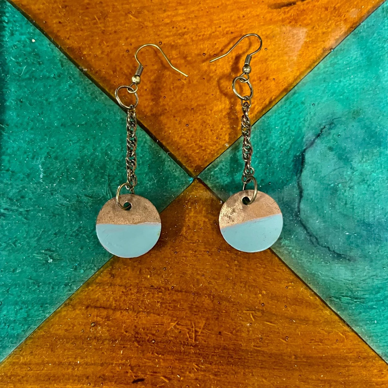 Dipped Penny Earrings