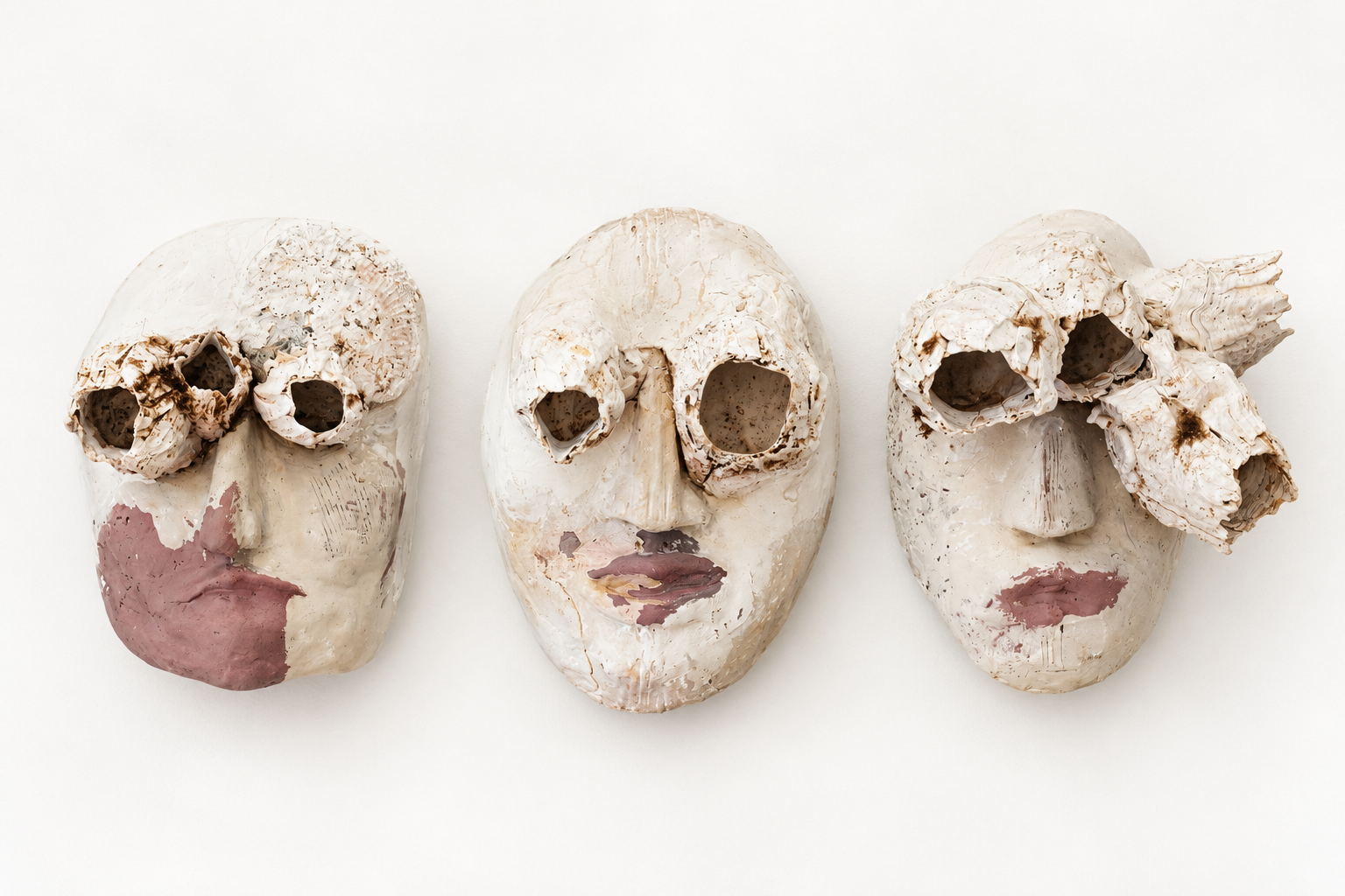 Encrusted Ceramic Masks in Cream Tones.png
