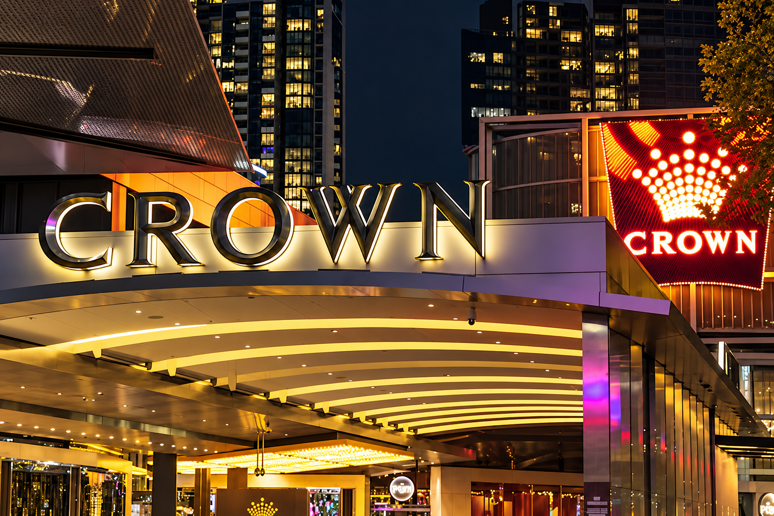 Crown Casino Entrance at Night.png
