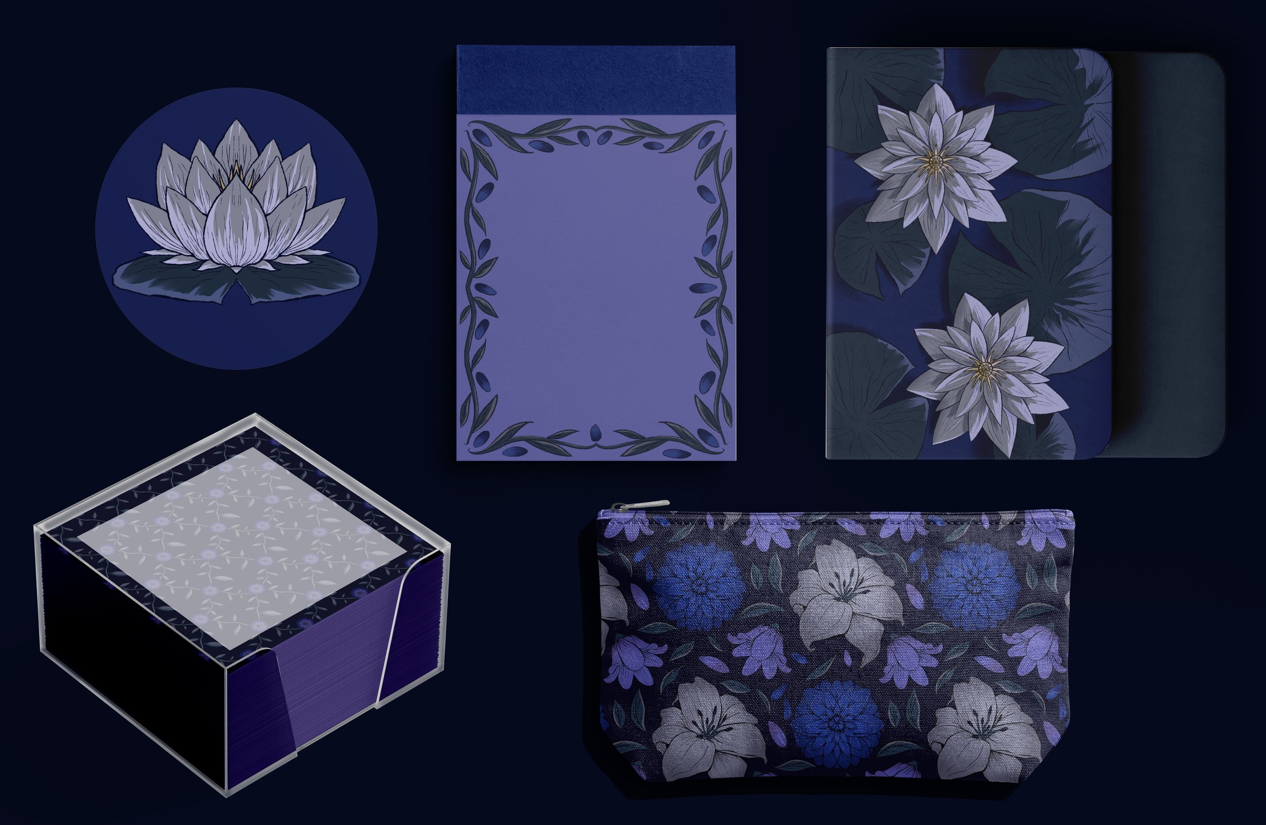 “Midnight Floral” Stationary set, 2026