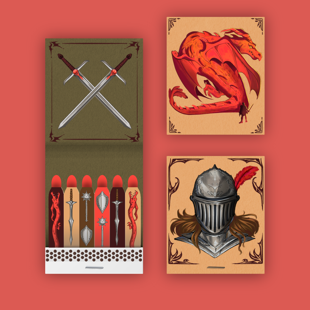 “Dragons and Knights” Matchbook Design, 2026