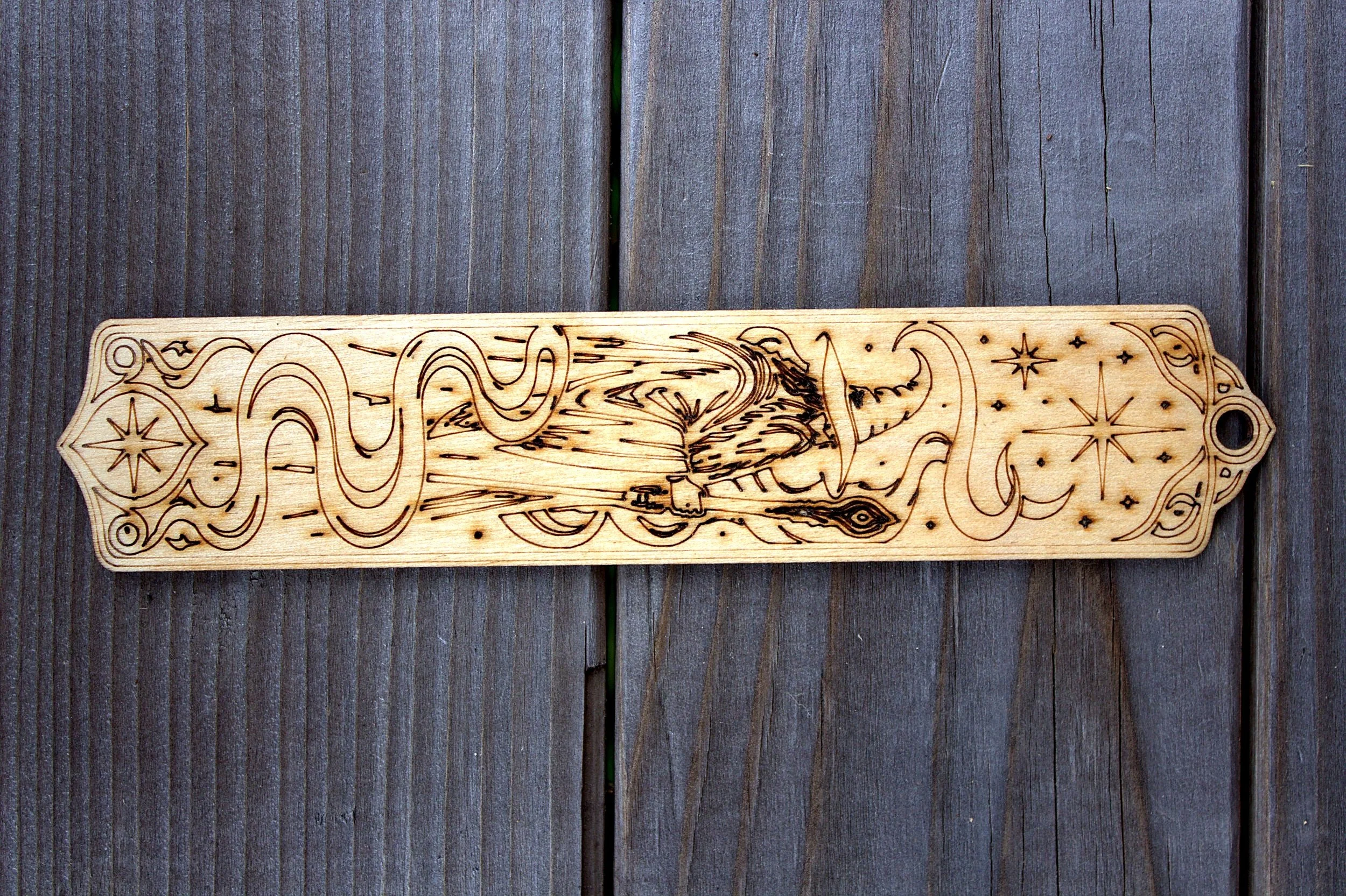 Laser-engraved bookmark — wizard design