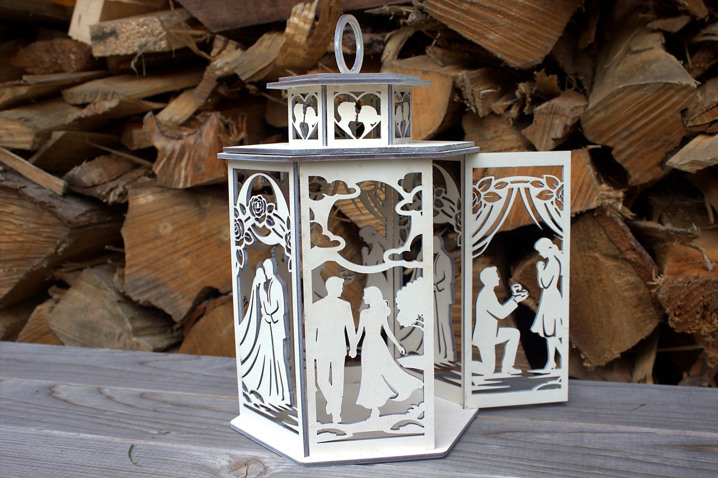 Laser-cut wedding lantern
