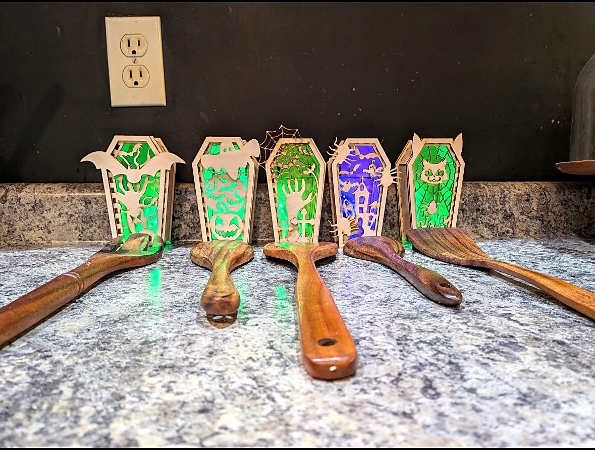 Hand-carved wooden spoons and utensils