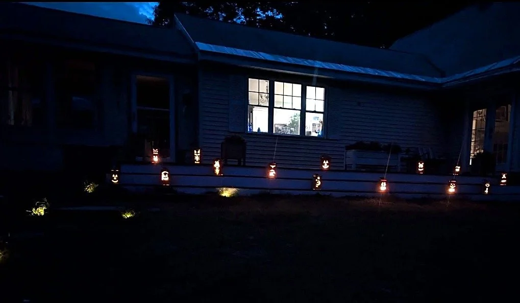 House luminary at night