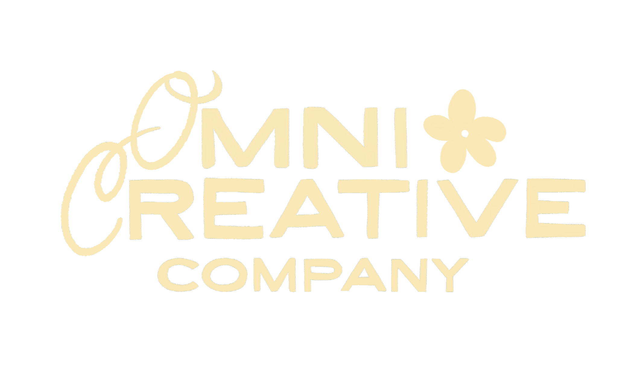 Cream-colored Minnie Creative Company logo with a flower icon on a black background