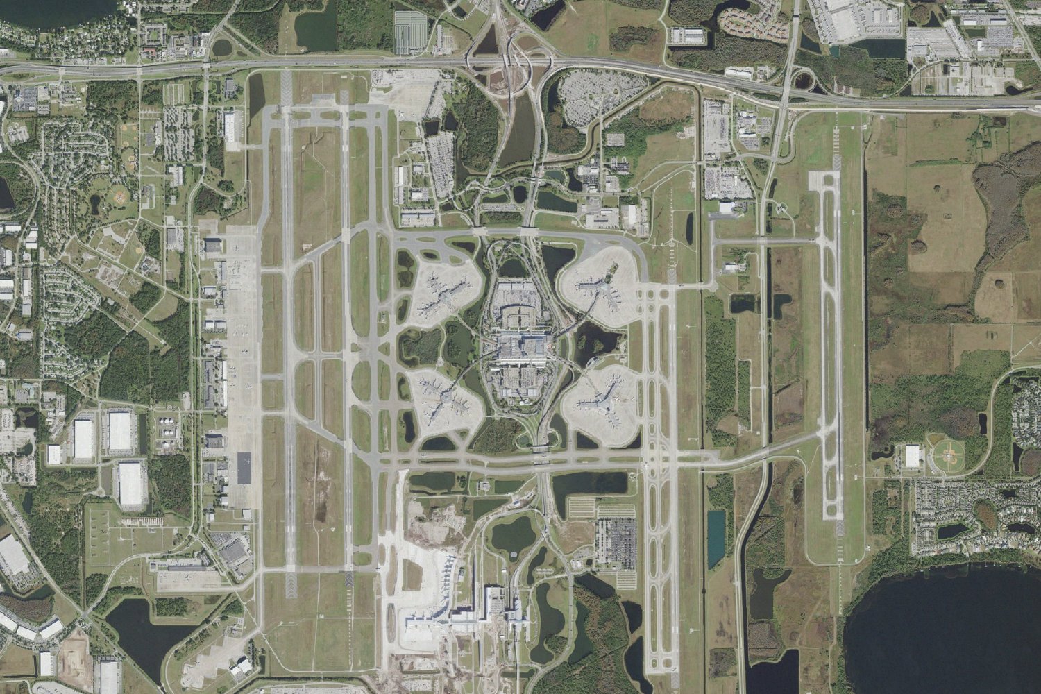 Aerial view of Orlando International Airport (MCO)