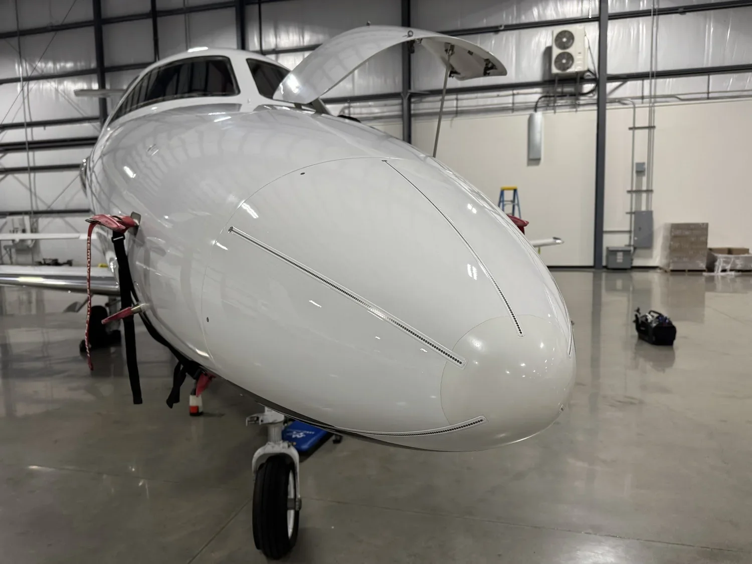 Exterior dry wash of a private jet in Florida