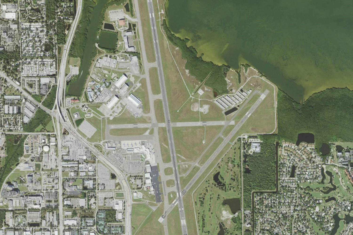 Aerial view of St. Pete-Clearwater International Airport (PIE)