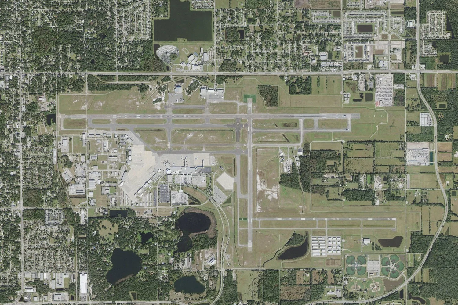 Aerial view of Orlando Sanford International Airport (SFB)