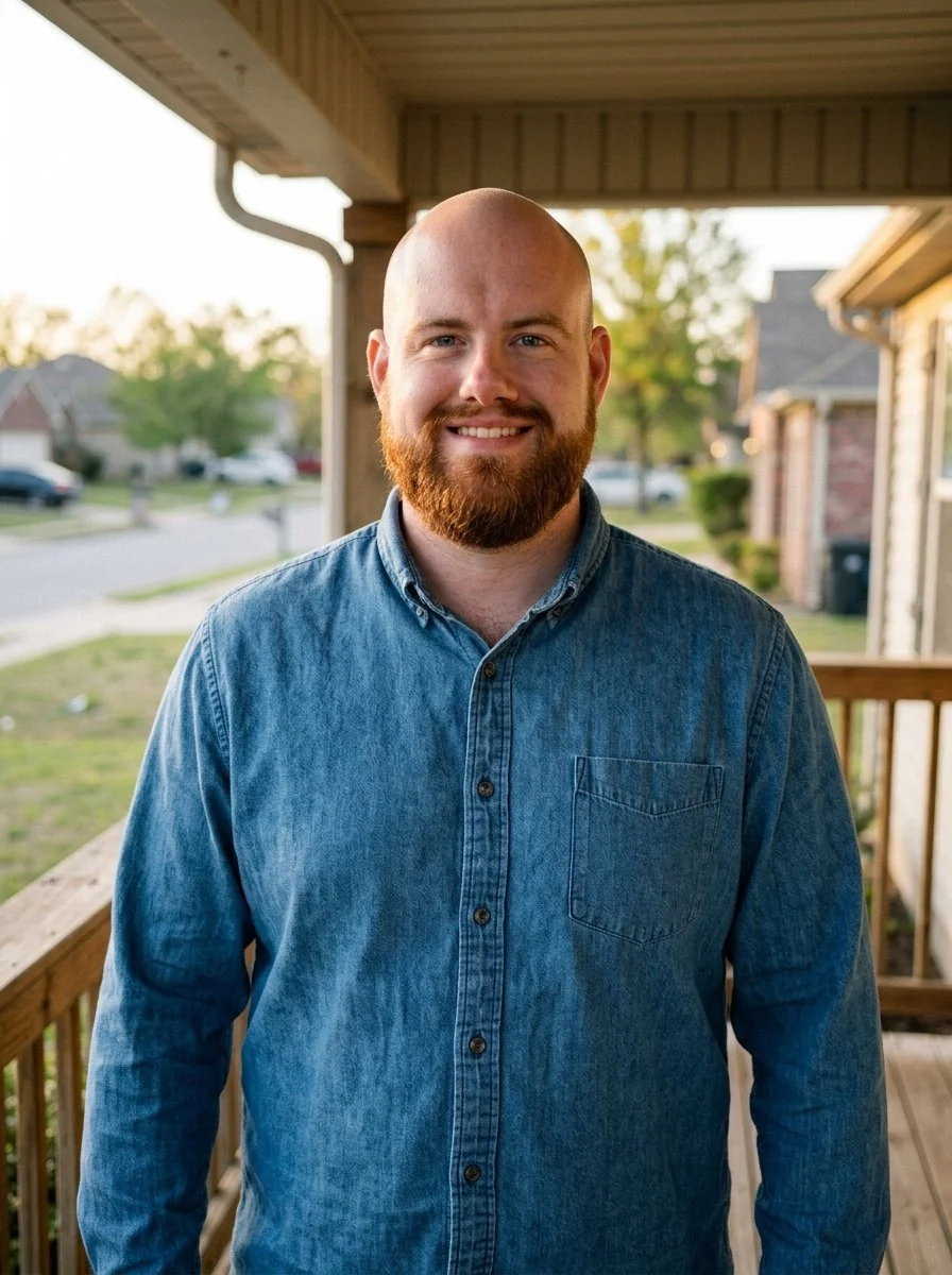 Joe on a front porch