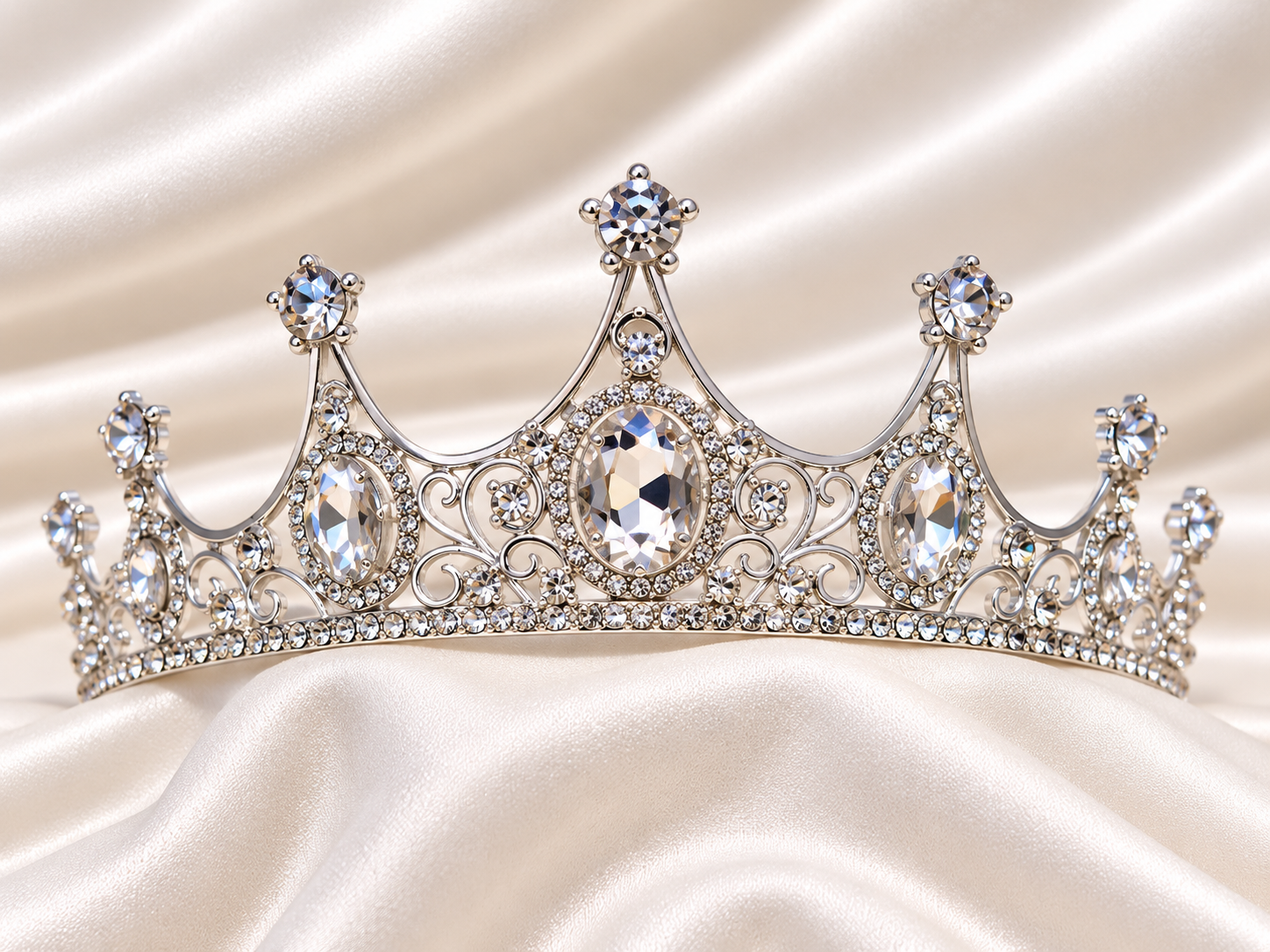 The Crystal Belle Tiara – Silver & Clear Crystal Crown