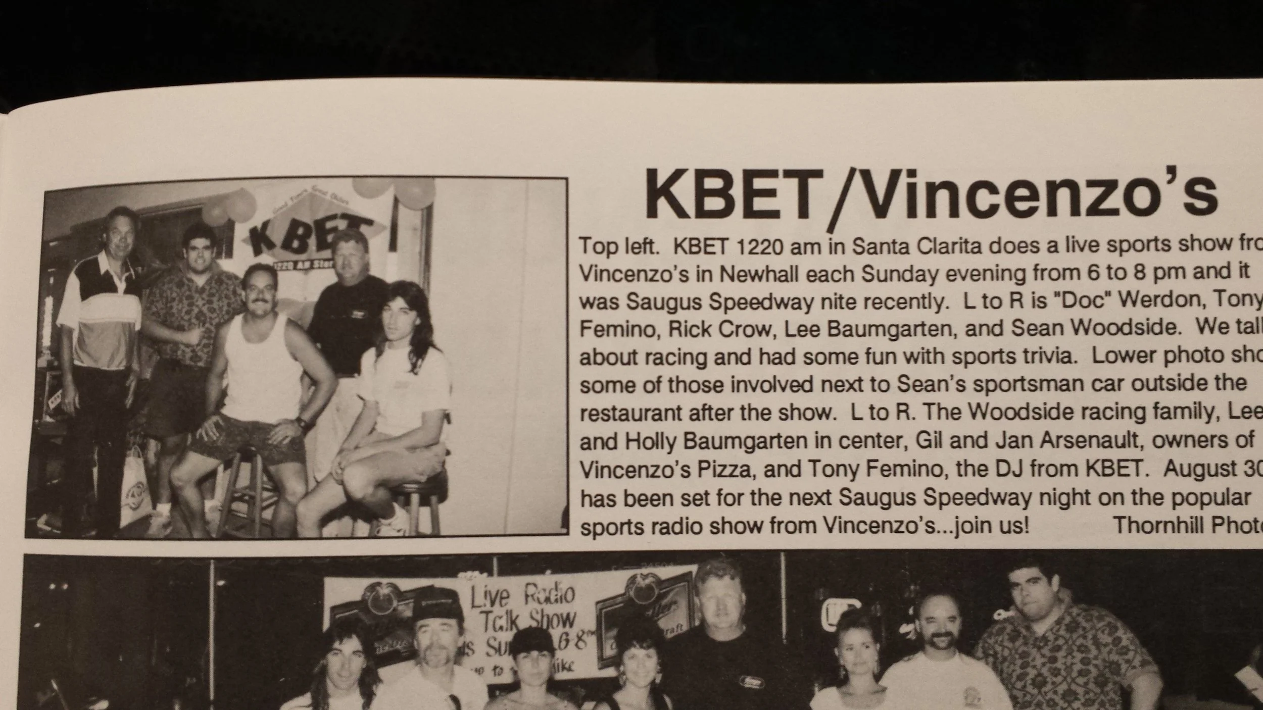 1992 NASCAR Winston Racing Series drivers KBET radio night autograph session. Drivers Keith Spangler, Rick Crow, and Sean Woodside