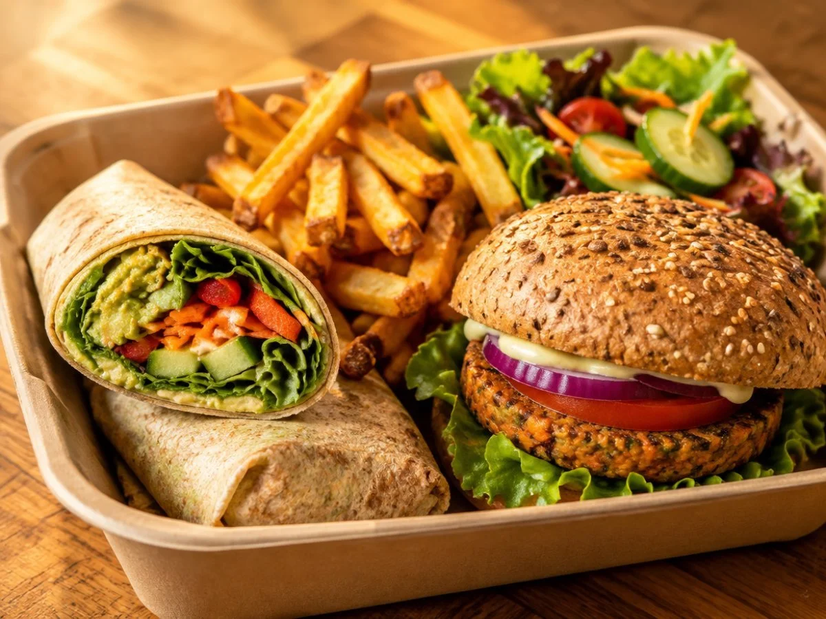 Veggie Wrap or Veggie Burger Meal
