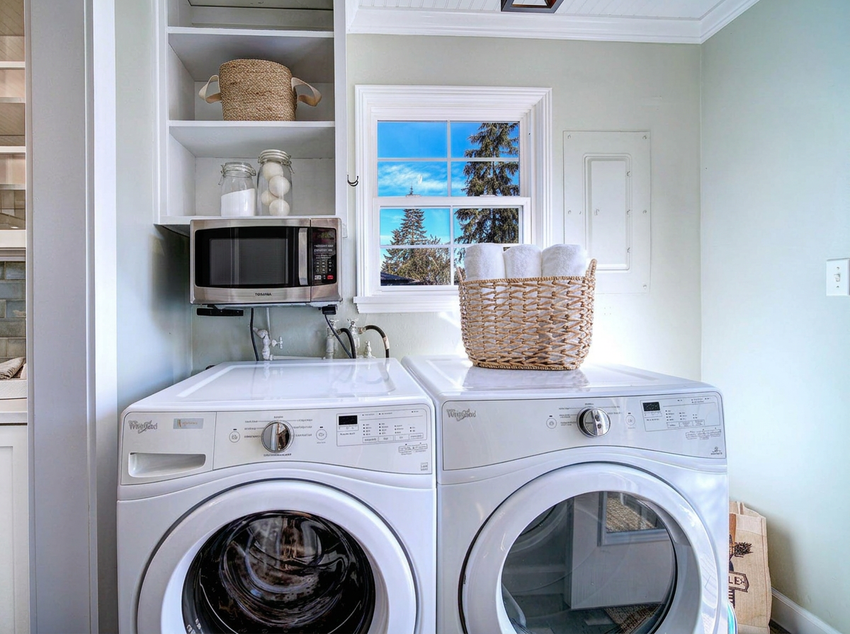 Dedicated laundry area with storage