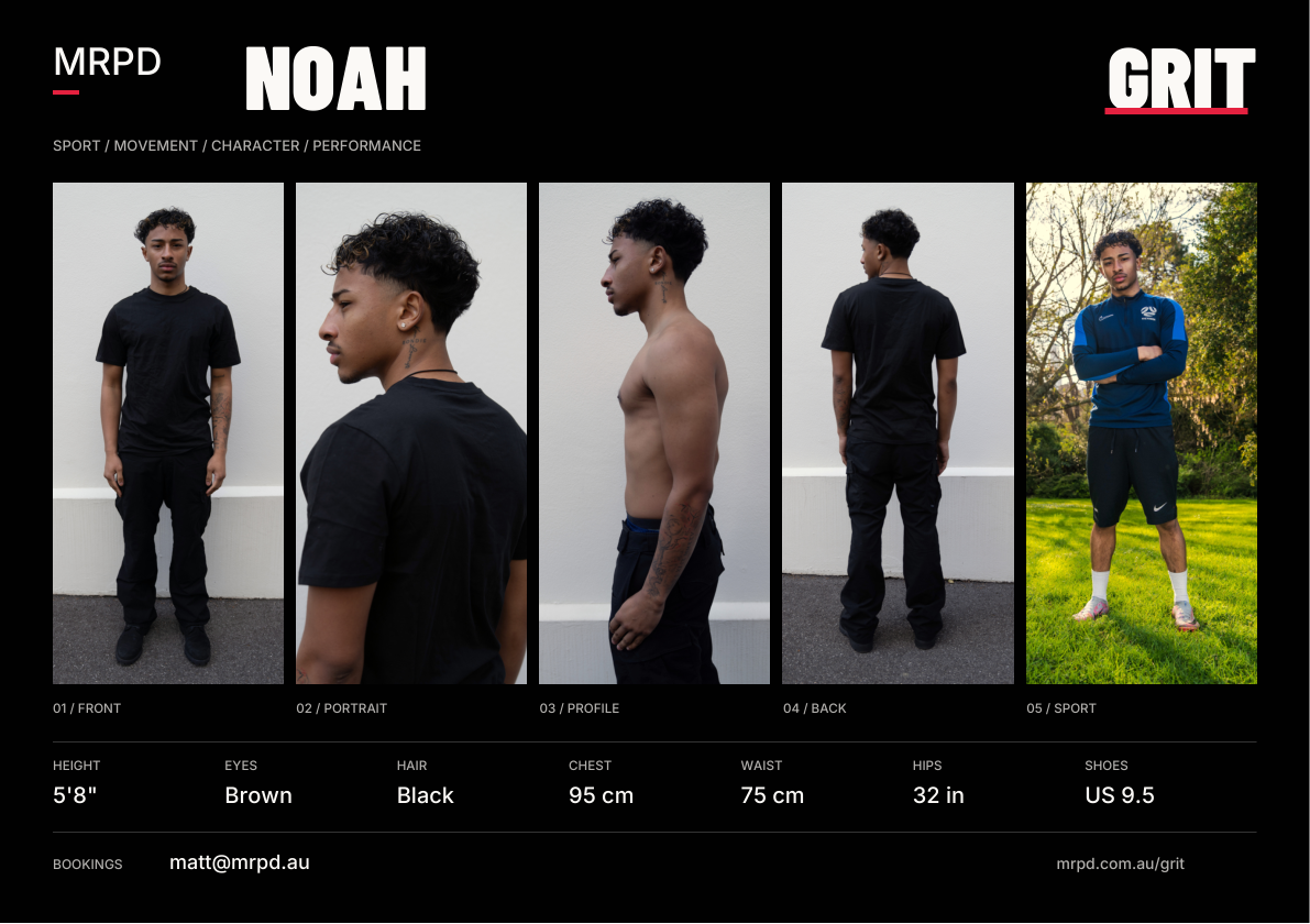 Noah MRPD GRIT comp card back