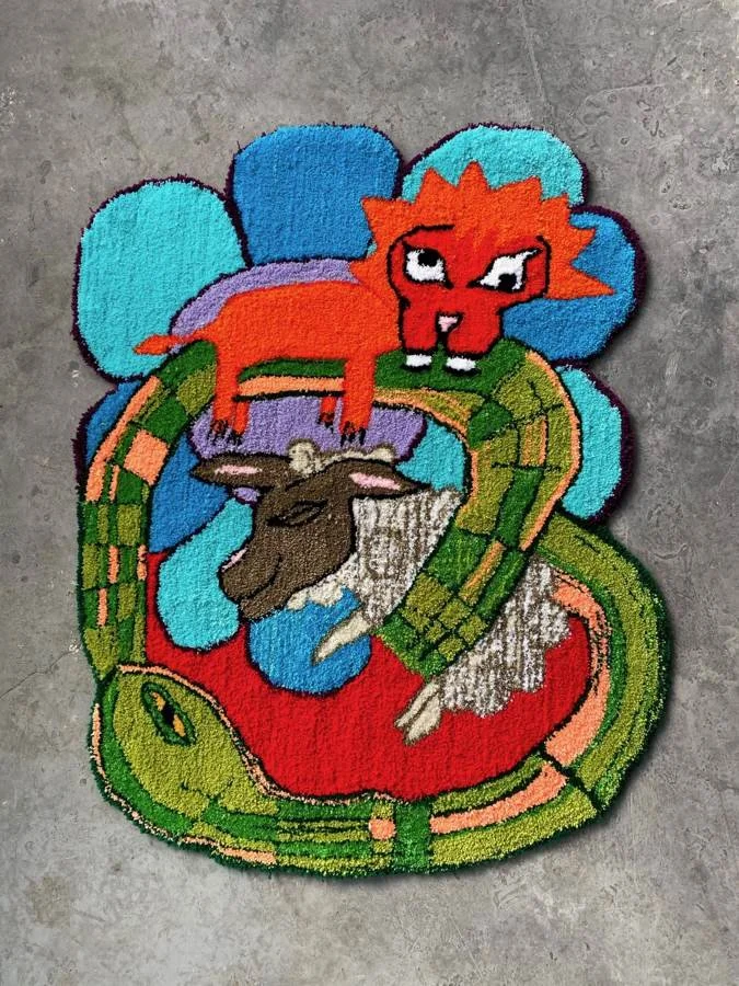 GAUDMOTHER rug and textile work, photographed Feb 17, 2020