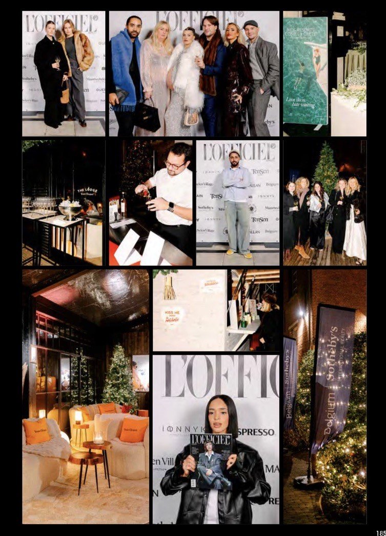 L’Officiel Belgium page 185: the photo wall and the Veuve Clicquot lounge
