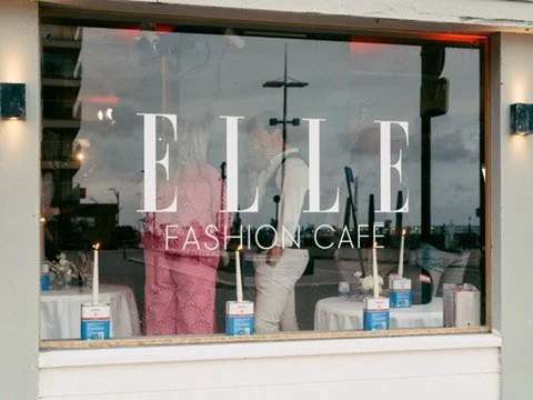The ELLE Fashion Café lettering on the shop window