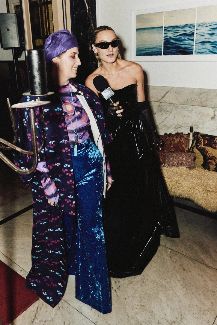 Alizée of What’s Trending Tomorrow interviewing a guest in the marble hall
