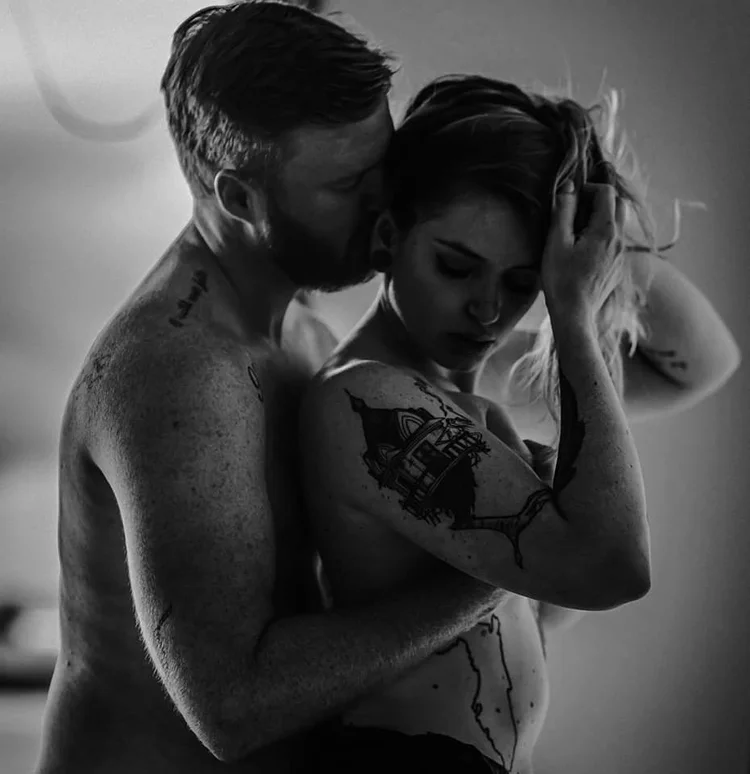 sensual couples erotica portrait by a North Carolina erotica photographer