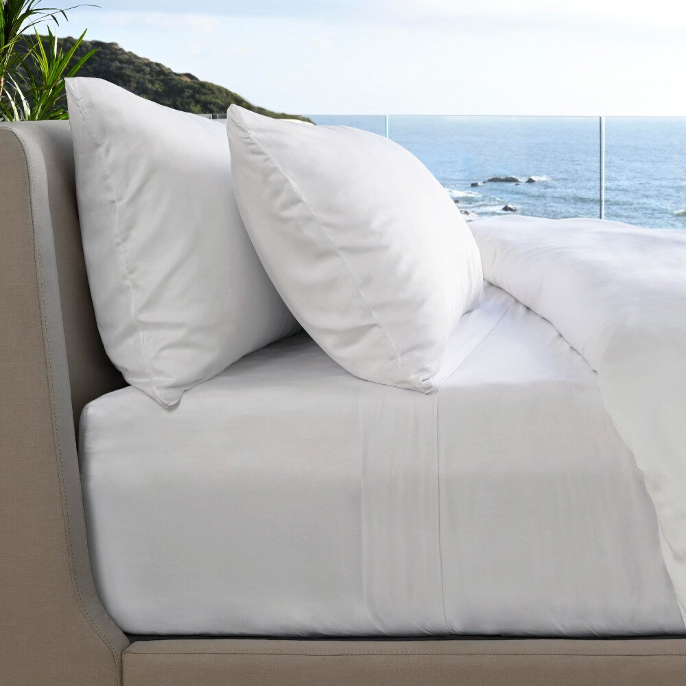 Cariloha Resort Bamboo Bed Sheets on a bed