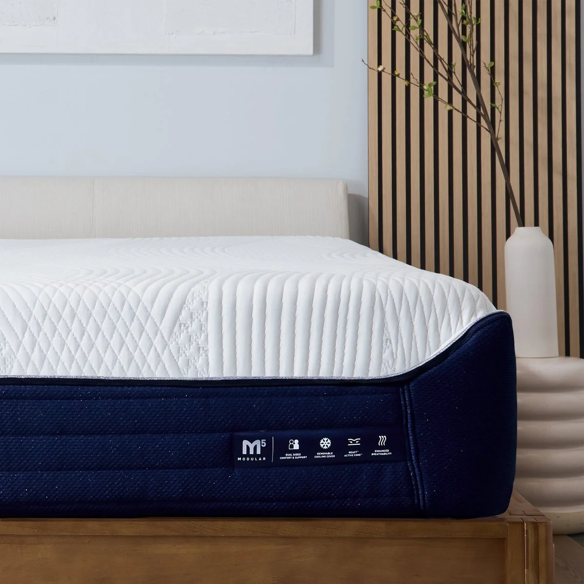 Bedgear M5 Performance mattress on a bed