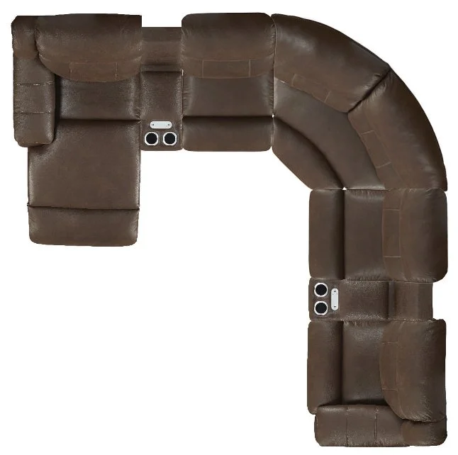 Model 246 seen from above, arranged as a curved sectional with a chaise and two consoles