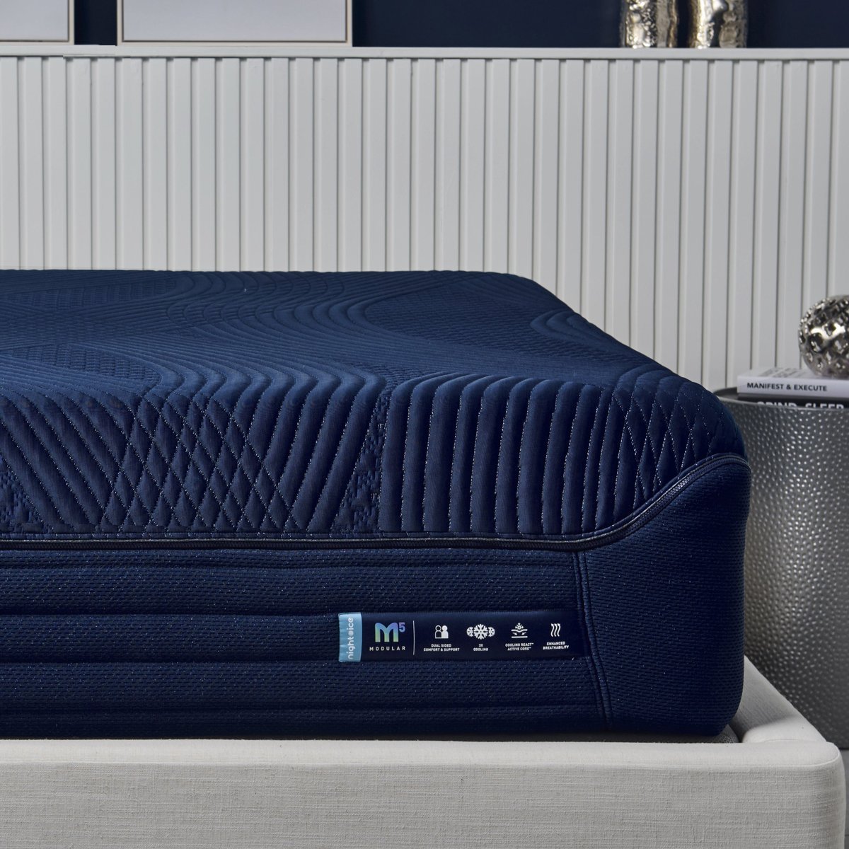 Bedgear M5 Night Ice Performance mattress on a bed
