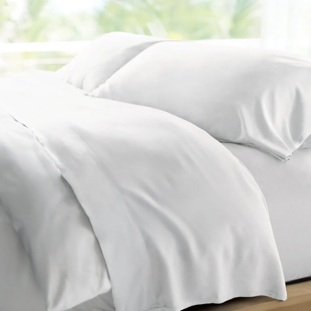 Cariloha Retreat Bamboo Sheets on a bed