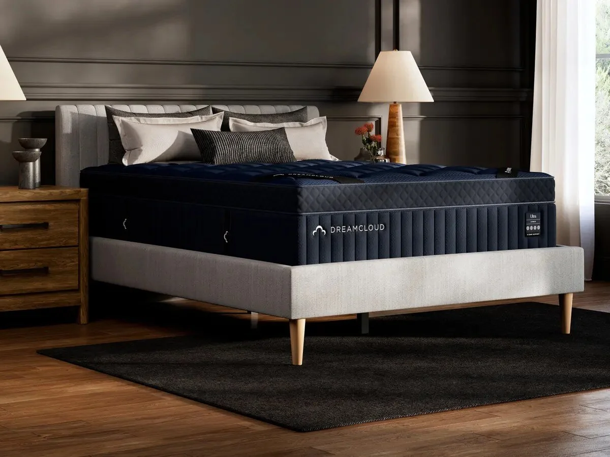 DreamCloud Ultra Hybrid mattress in a bedroom